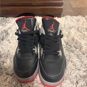 Jordan black, gray and red leather basketball sneakers